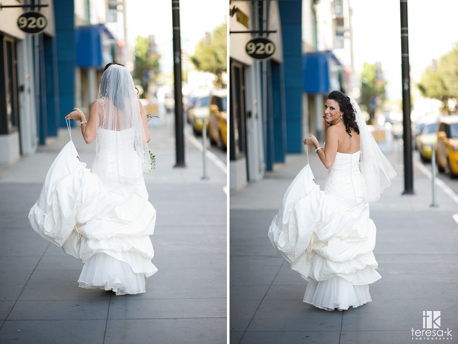 First look wedding pictures in downtown Sacramento
