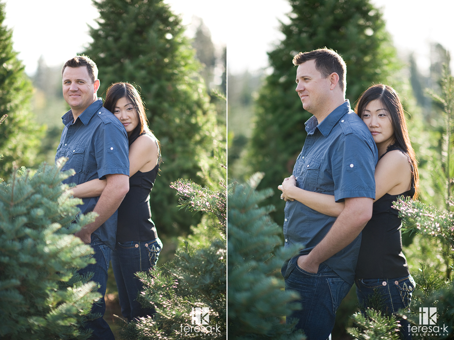 Engagement images from Dave’s Christmas tree farm in Northern California