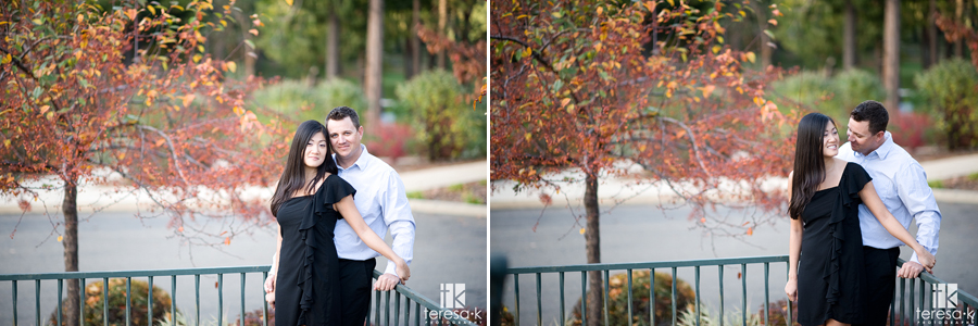 Fall engagement session at apple hill golf course in Placerville California