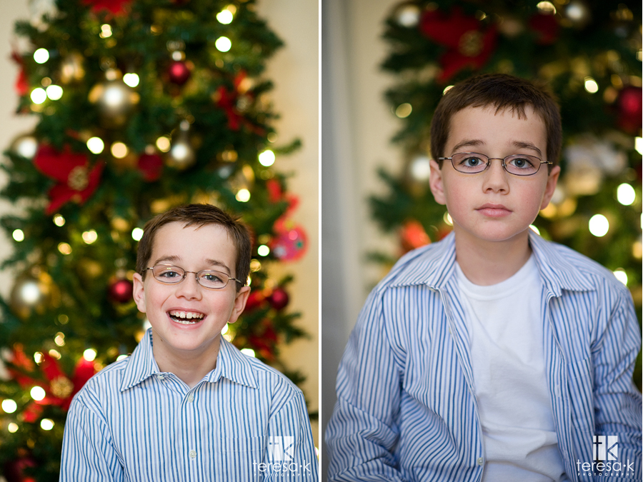  Traditional Holiday portraits in front of the Christmas tree 