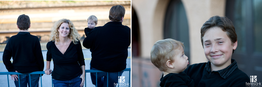  downtown Davis family portraits by the train station