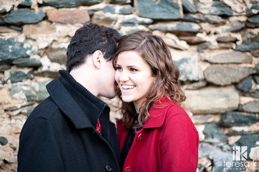 winter engagement session in Amador county