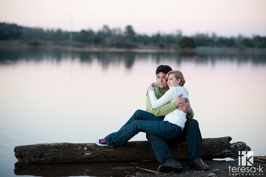 engagement session at the lake in Folsom by Folsom wedding photographer, Teresa K photography