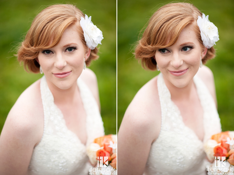 red haired bridal portrait