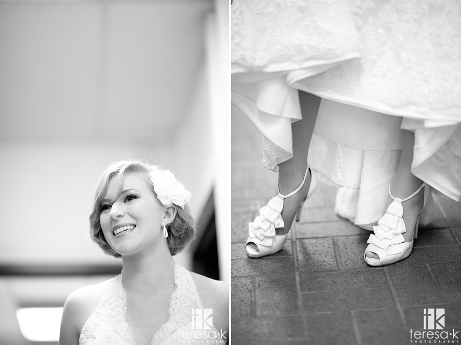 super cute bride in gorgeous wedding shoes