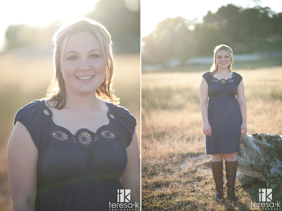 warm light afternoon engagement session at Folsom Lake