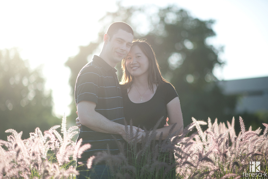 beautifully backlit image taken in west Sacramento for an engagement session