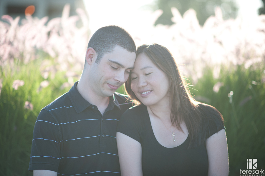 couple reflecting in beautiful light about their pending marriage