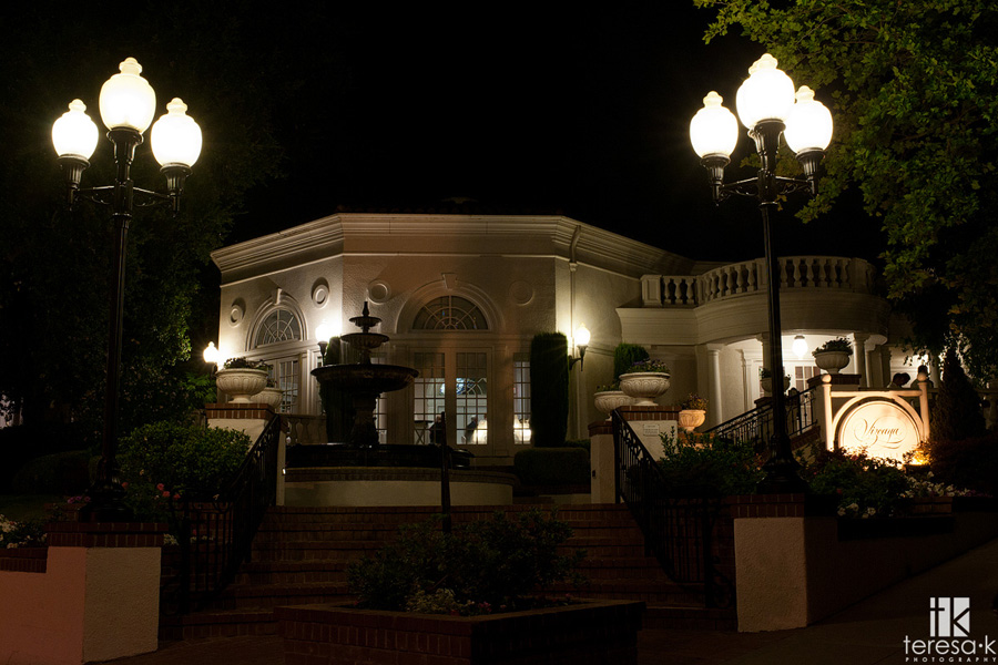 image of the vizcaya mansion and pavilion at night