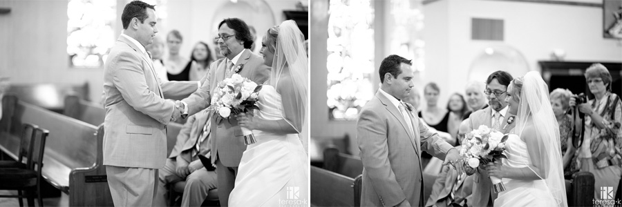 Dad gives bride away at saint Mary's church wedding