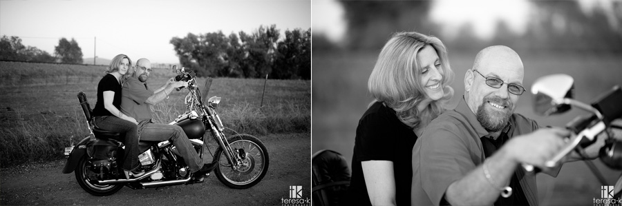 engagement session with a Harley Davidson