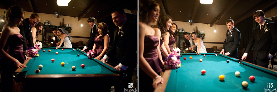 pool table bridal party shot at Arden hills