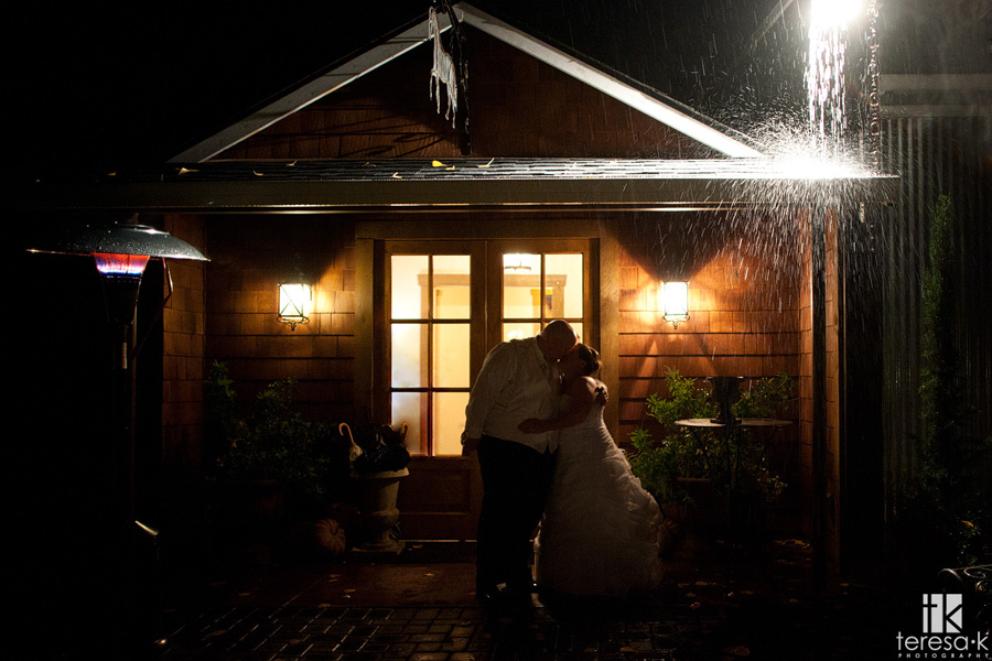 perfect rainy nighttime image from wedding