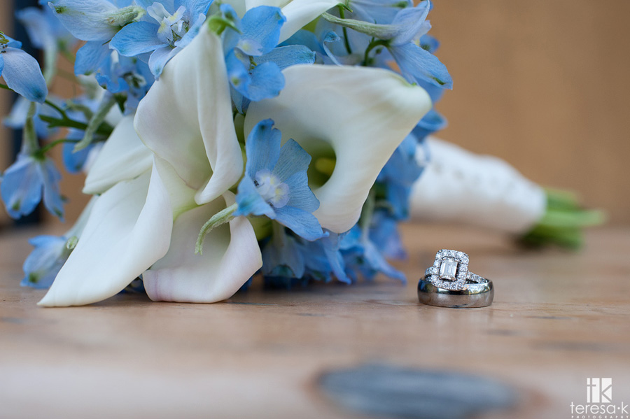 wedding ring and flowers