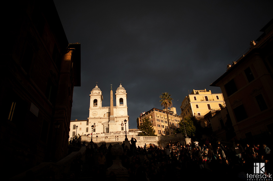 twilight images of the Spanish steps
