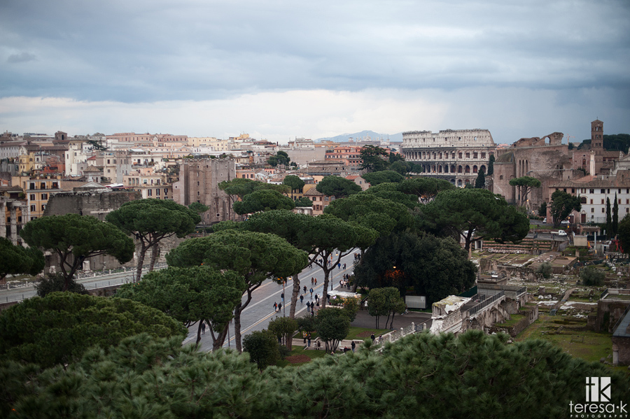 museum view of Rome and the coliseum
