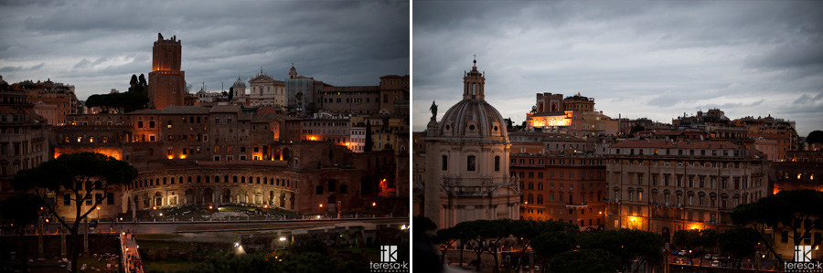 images of downtown roma at night