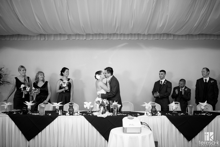 first kiss at reception in Folsom