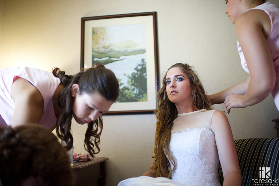 bride getting nervous before ceremony