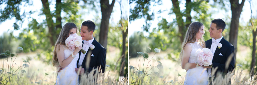 bride and groom portraits in summer