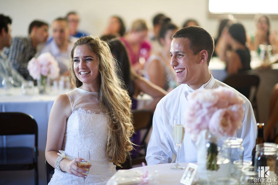  bride and groom react to funny speech
