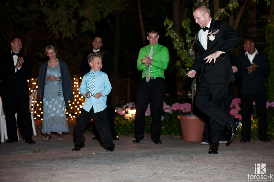 dancing kids at wedding reception