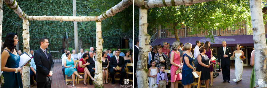 summertime courtyard D’Oro wedding event architects