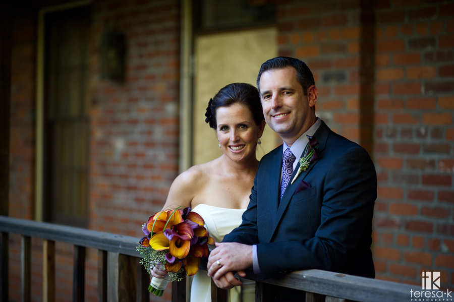 old town Sacramento bride and groom portraits