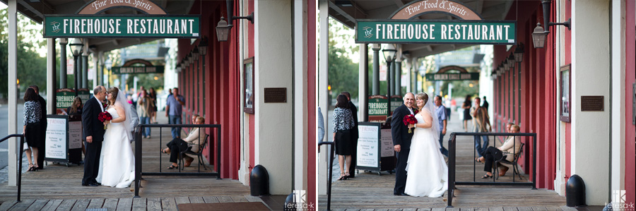 wedding day portraits in old town Sacramento