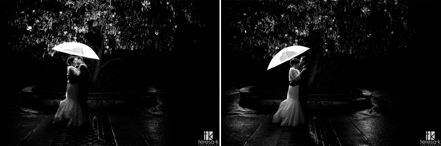 creative rainy day wedding portraits