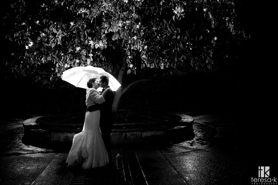 creative rainy day wedding portraits