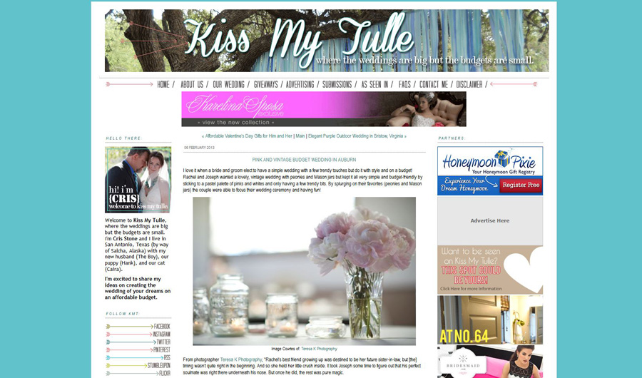 Auburn wedding photographer featured on the wedding blog kiss my tulle